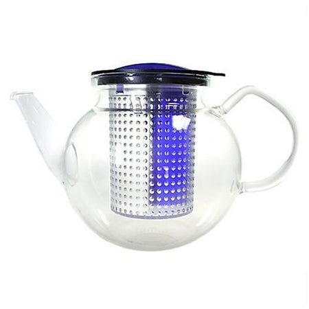 "Finum Tea control 1.2" Colour: Blue glass teapot (1.2Ltr.) + filter insert in a sales box
